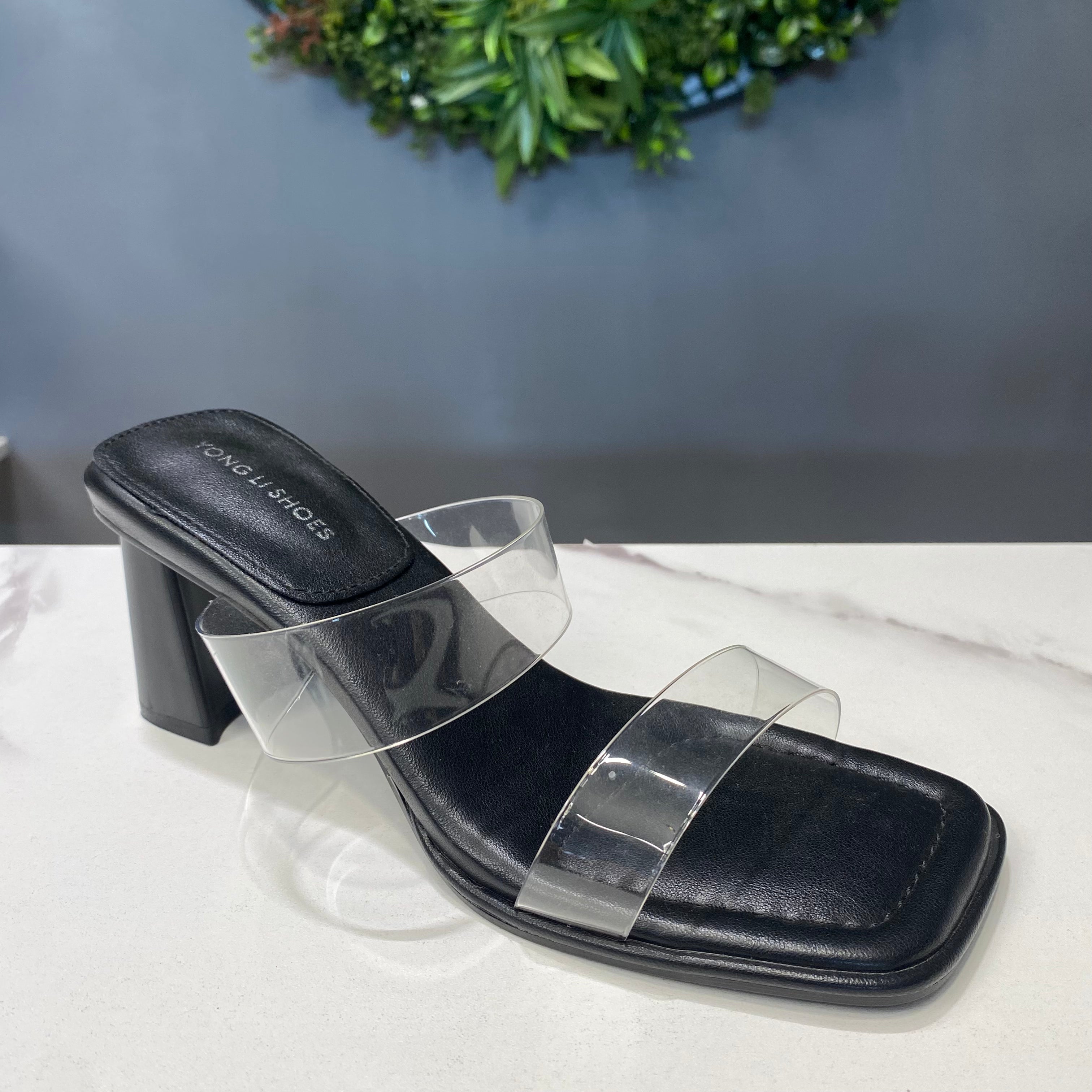 ZAZA Alexa – Clear Strap Block Heel Sandals