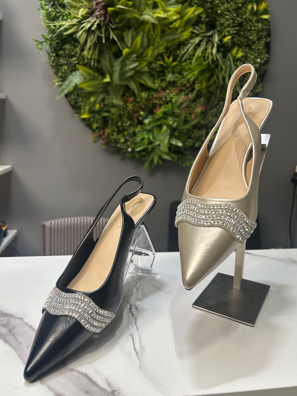 ZAZA Celeste Crystal Slingback Heels