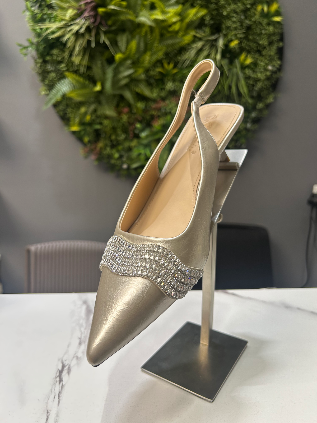 ZAZA Celeste Crystal Slingback Heels