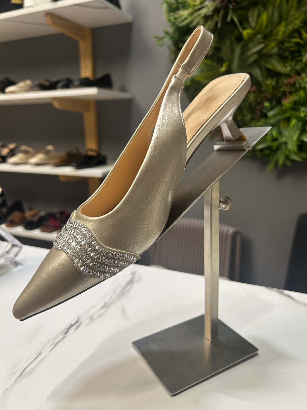ZAZA Celeste Crystal Slingback Heels