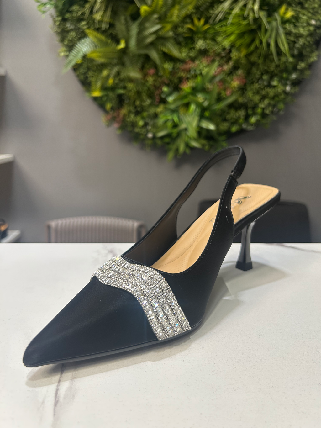 ZAZA Bianca Crystal Slingback Heels
