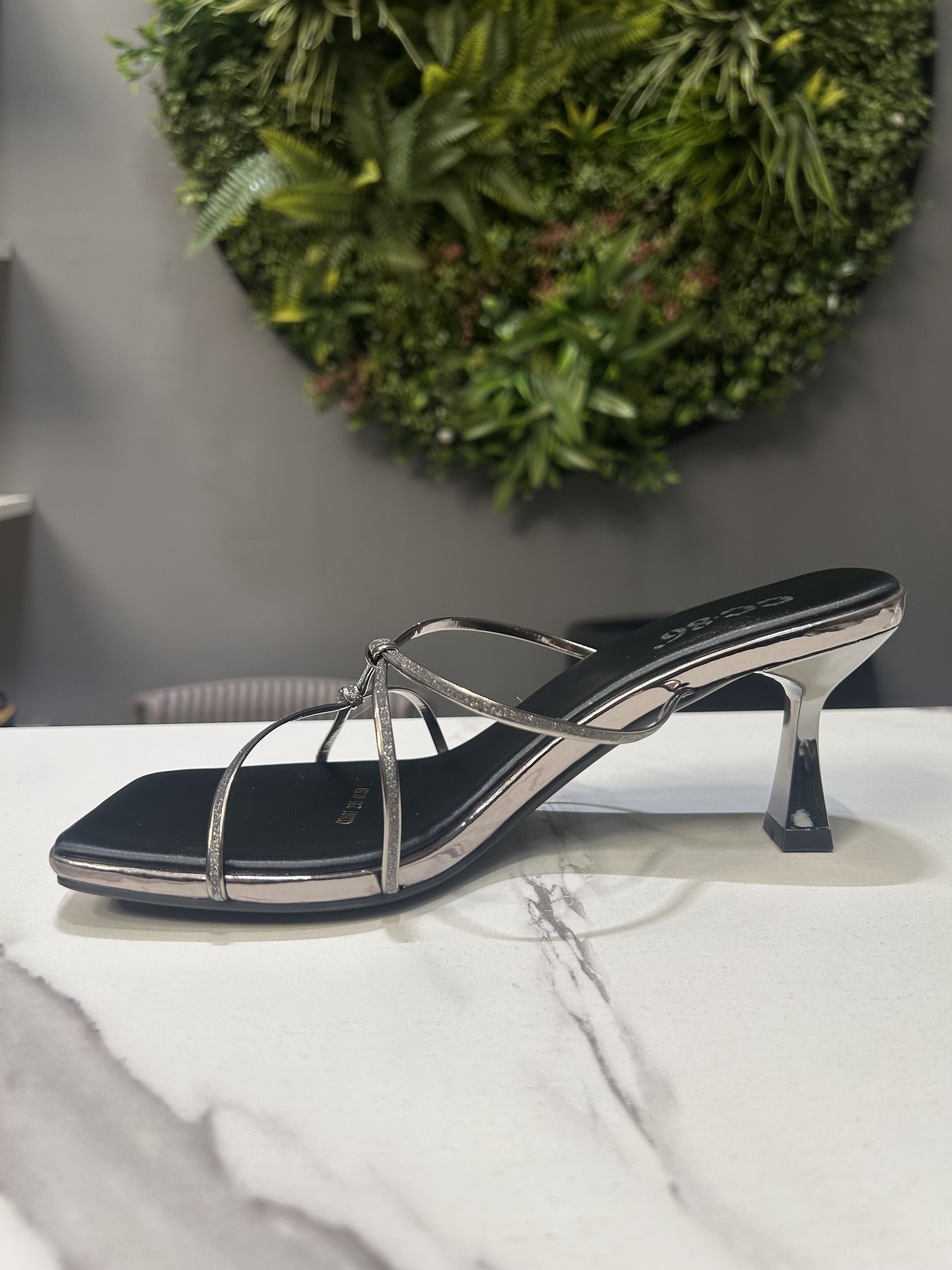 ZAZA Elena Metallic Heel Sandals