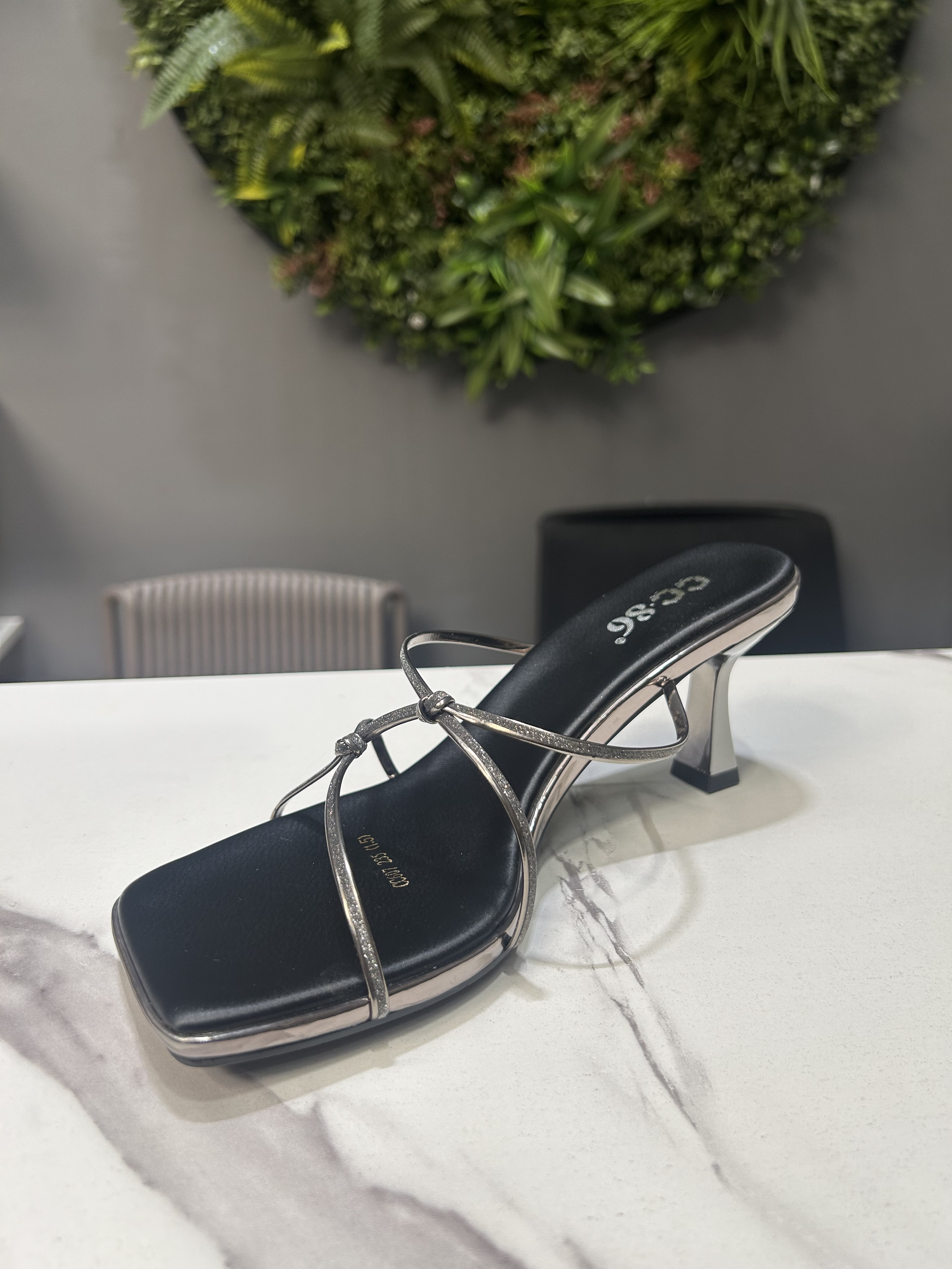ZAZA Elena Metallic Heel Sandals