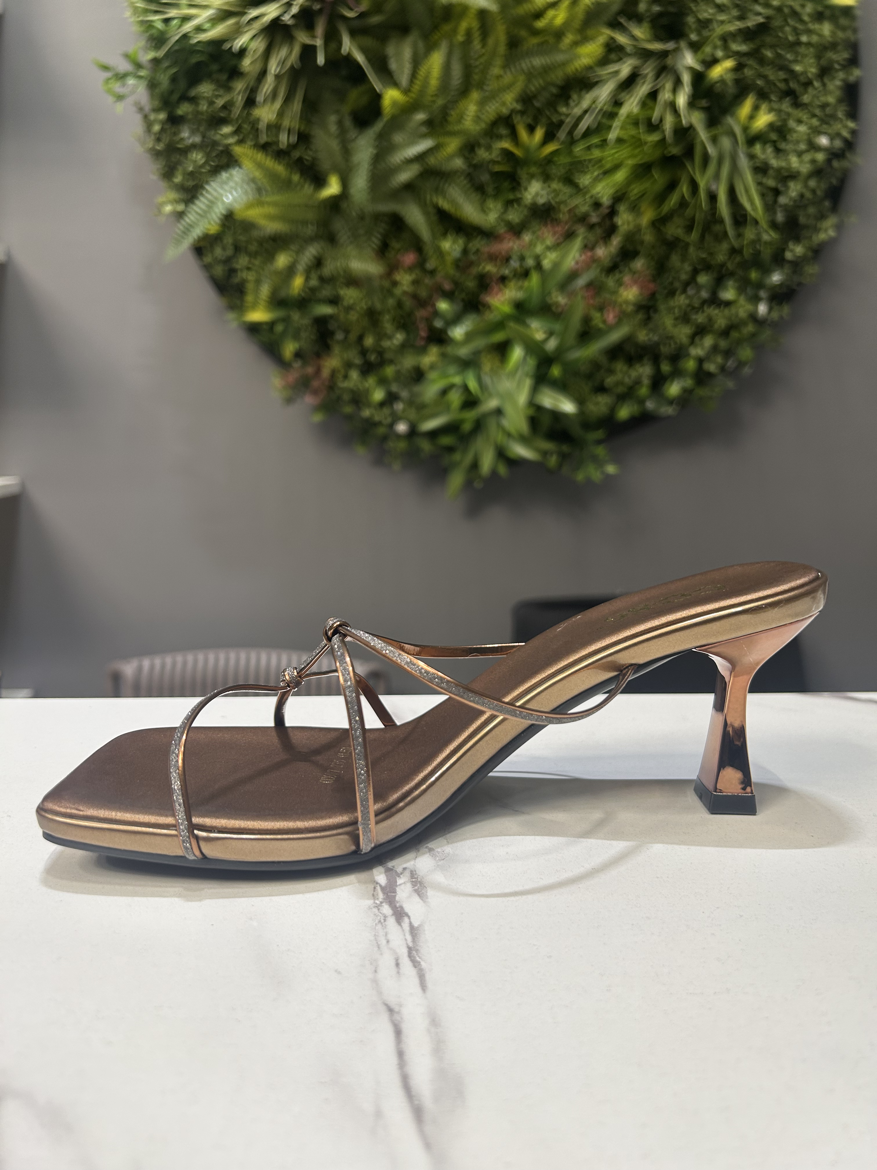 ZAZA Elena Metallic Heel Sandals