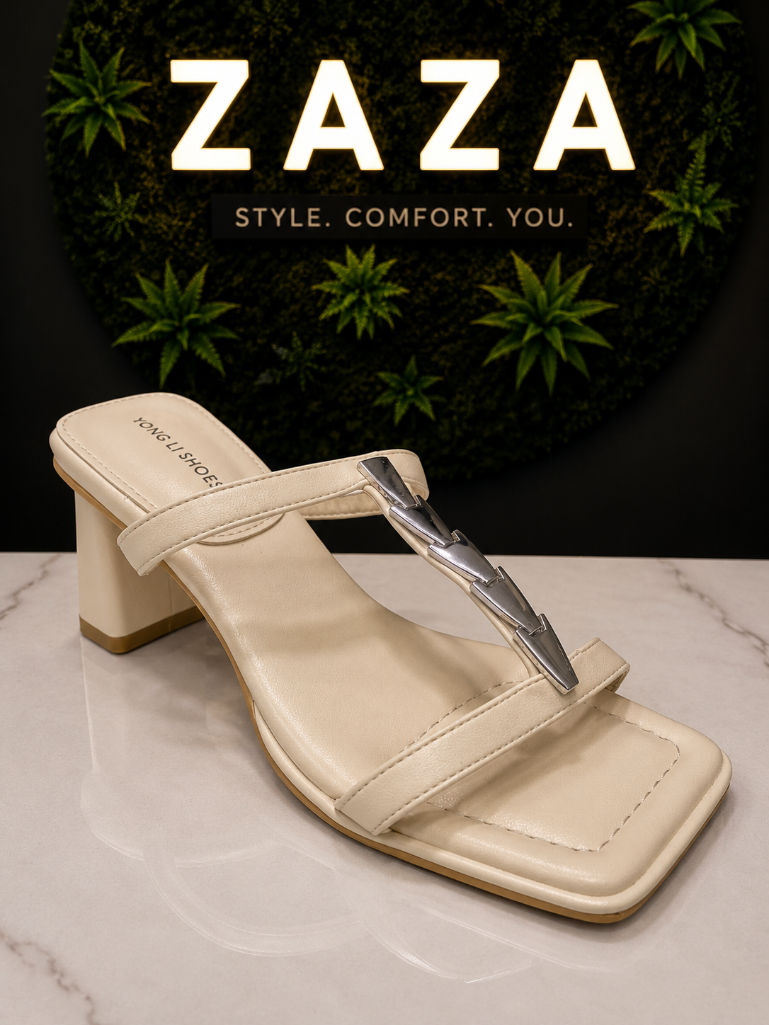 ZAZA Bianca Square Toe Heel Sandal
